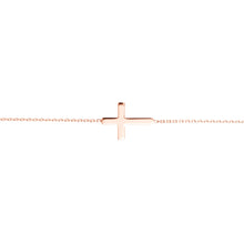 Load image into Gallery viewer, 14k Gold Sideways Cross Bracelet

