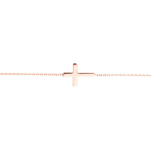 14k Gold Sideways Cross Bracelet