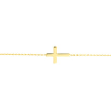 Load image into Gallery viewer, 14k Gold Sideways Cross Bracelet
