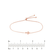 Load image into Gallery viewer, 14K Gold Adjustable Small Beaded Cross Bracelet