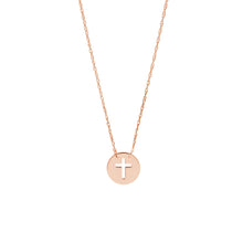 Load image into Gallery viewer, 14K Gold 'So You' Mini Cutout Cross Adjustable Necklace