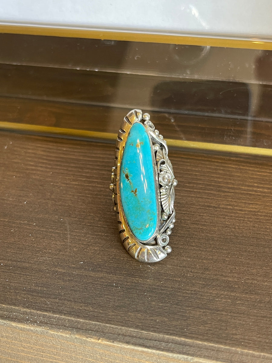 Early Vintage Native American Zuni Turquoise Eyes Sterling