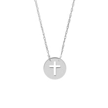 Load image into Gallery viewer, 14K Gold 'So You' Mini Cutout Cross Adjustable Necklace