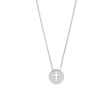 Load image into Gallery viewer, 14K Gold 'So You' Mini Cutout Cross Adjustable Necklace