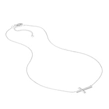 Load image into Gallery viewer, 14k Gold East-to-West Sideways Cross Adjustable Necklace