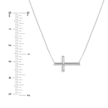 Load image into Gallery viewer, 14k Gold East-to-West Sideways Cross Adjustable Necklace