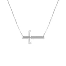 Load image into Gallery viewer, 14k Gold East-to-West Sideways Cross Adjustable Necklace
