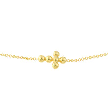 Load image into Gallery viewer, 14K Gold Adjustable Small Beaded Cross Bracelet
