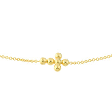 Load image into Gallery viewer, 14K Gold Adjustable Small Beaded Cross Bracelet