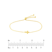 Load image into Gallery viewer, 14K Gold Adjustable Small Beaded Cross Bracelet