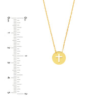 Load image into Gallery viewer, 14K Gold 'So You' Mini Cutout Cross Adjustable Necklace