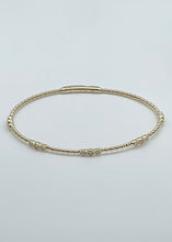 Load image into Gallery viewer, Bezel Set Beaded 14K Yellow Gold and Diamond Flexi Bangle - 0.34ctw
