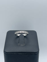 Load image into Gallery viewer, 14k White Gold Half Diamond Wedding Band - Featuring 0.35ctw Round Diamonds
