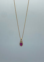 Ruby and Diamond Pendant in 14k Yellow Gold