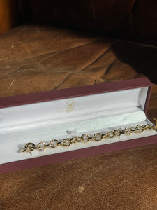 14k Yellow Gold Chunky Chain Bracelet with 1.70ctw Diamonds