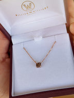 14k Rose Gold + Radiant Cognac Diamond Pendant
