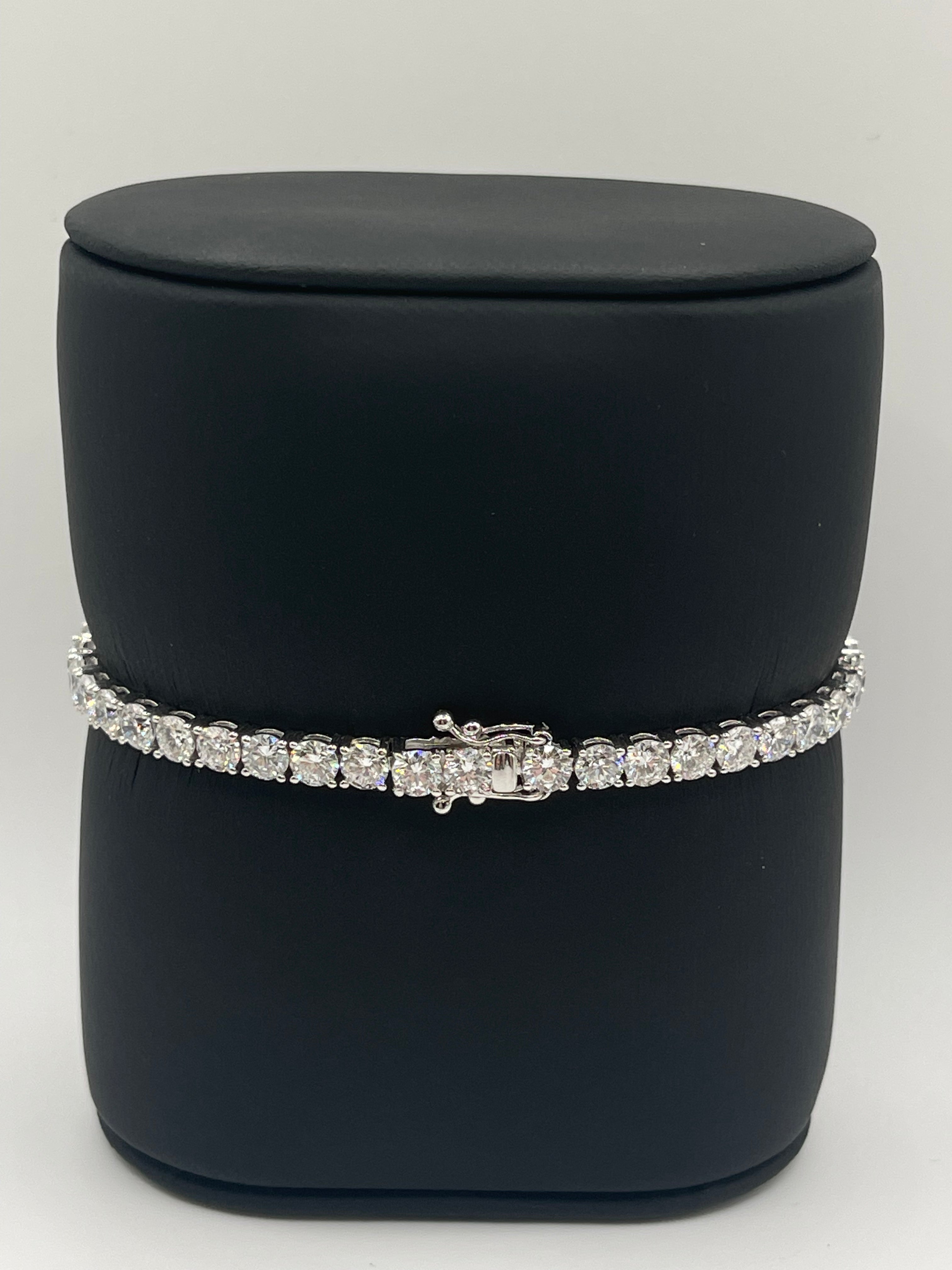 14k White Gold Diamond Tennis Bracelet - 9.58ctw LAB Diamonds