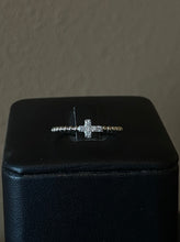 Load image into Gallery viewer, 14k White Gold Diamond Beaded Cross Ring - Elegant Faith-Inspired Jewelry
