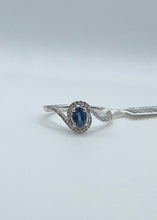 Load image into Gallery viewer, 14k White Gold Oval Sapphire and Diamond Ring
