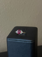 Exquisite 14k White Gold Ruby and Diamond Ring