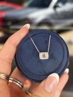 Natural Emerald Diamond Pendant with Accent Diamond Halo