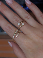 14K Yellow Gold Diamond Snake Ring