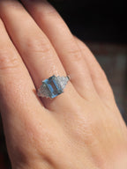 18K White Gold Aquamarine and Diamond Ring