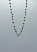 18k White Gold Black Faceted Diamond Necklace