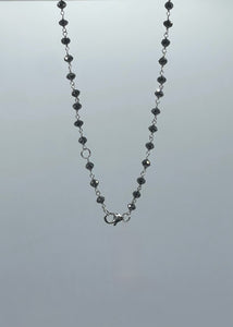 18k White Gold Black Faceted Diamond Necklace