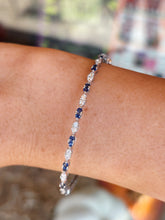 Load image into Gallery viewer, 18K White Gold Sapphire and Diamond Alternating Bracelet
