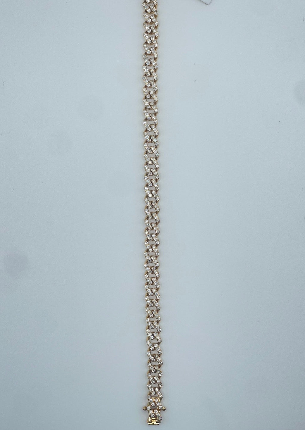 14k Yellow Gold Cuban Link Diamond Bracelet