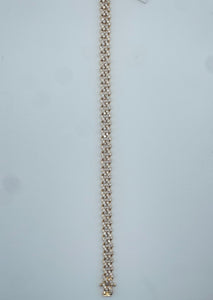 14k Yellow Gold Cuban Link Diamond Bracelet