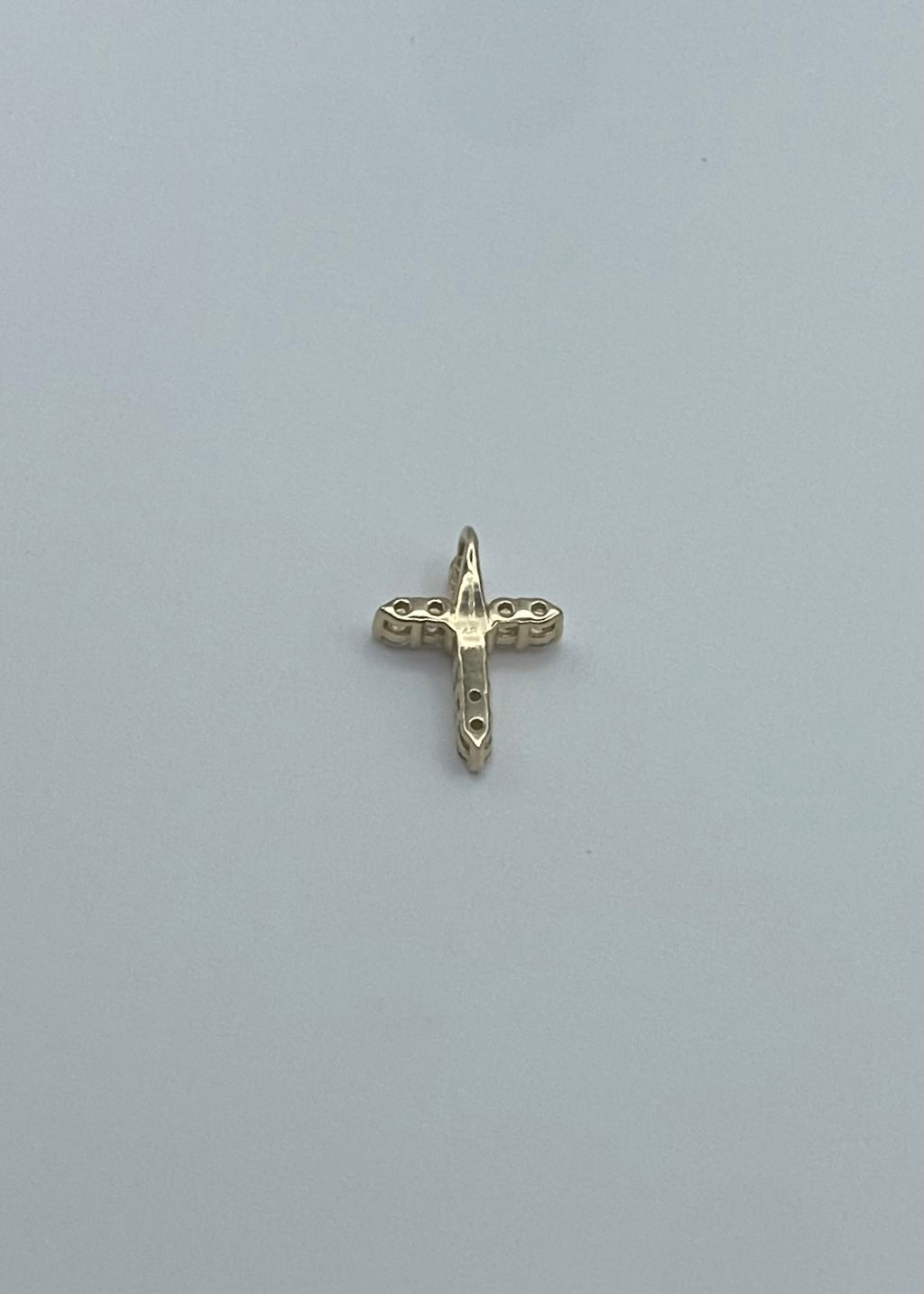 14K Yellow Gold and Diamond Cross Pendant - 0.48ct Round Diamonds