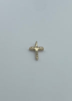 14K Yellow Gold and Diamond Cross Pendant - 0.48ct Round Diamonds