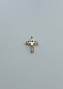 14K Yellow Gold and Diamond Cross Pendant - 0.48ct Round Diamonds