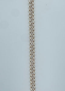 14k Yellow Gold Cuban Link Diamond Bracelet