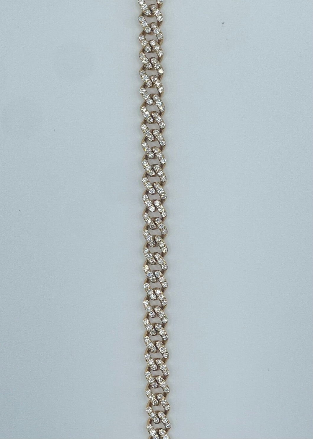 14k Yellow Gold Cuban Link Diamond Bracelet