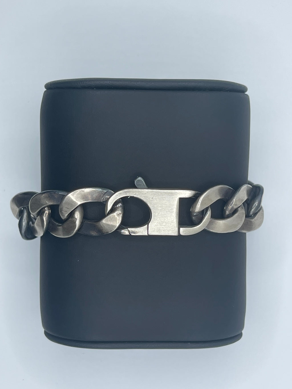 Handcrafted Italian 15mm Figaro Chain Bracelet in .925 Sterling Silver, 9"