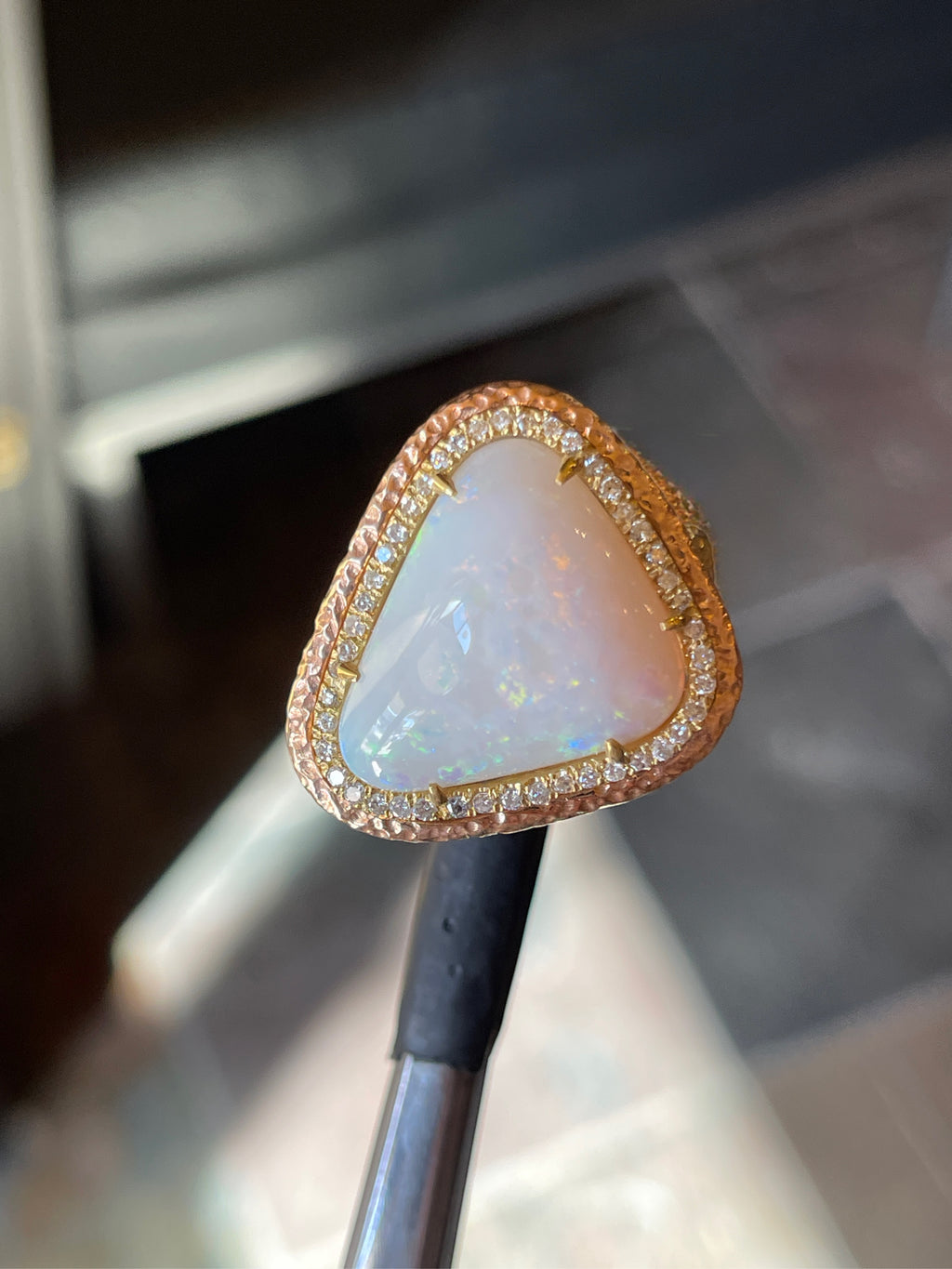 20ct Australian Opal and Diamond Ring