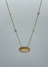 Load image into Gallery viewer, Citrine and Diamond Necklace in 18k Yellow Gold
