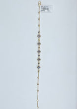 Load image into Gallery viewer, Elegant Quatrefoil Sapphire and 18k Yellow Gold Bracelet - 5.75ctw Sapphires
