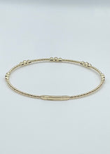 Load image into Gallery viewer, Bezel Set Beaded 14K Yellow Gold and Diamond Flexi Bangle - 0.34ctw
