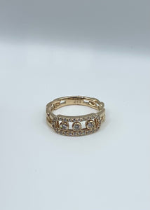 14K Yellow Gold and Diamond Slider Ring - 0.39ct Diamonds