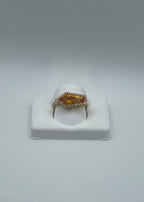 2.40ct Citrine & 0.33ct Diamond Ring in 18k Yellow Gold, Size 7