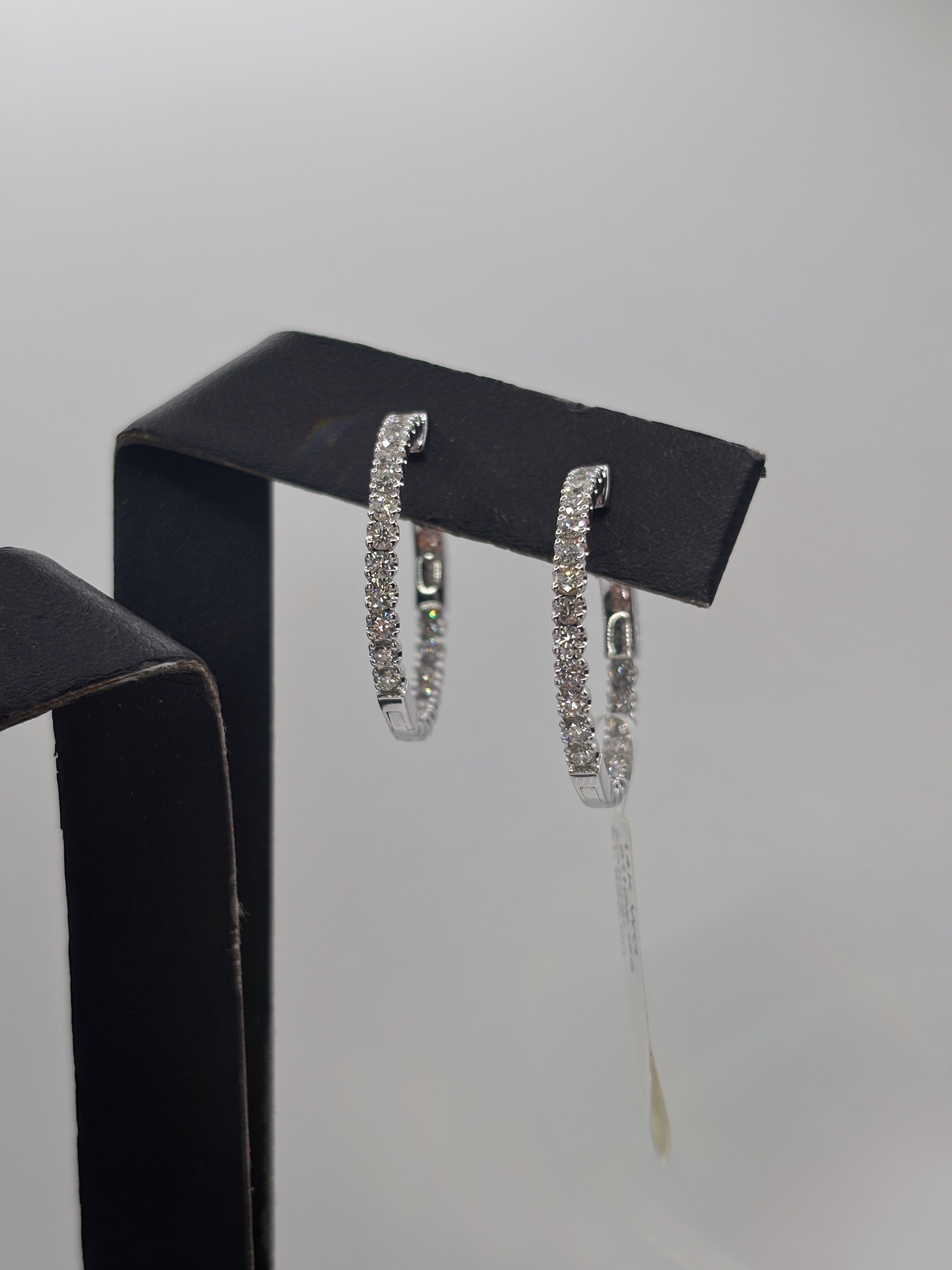 Classic Diamond Hoop Earrings
