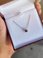14k Rose Gold + Radiant Cognac Diamond Pendant