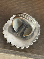 Calvin Martinez Navajo Handmade Sterling Silver Royston Turquoise Ring, Size 8