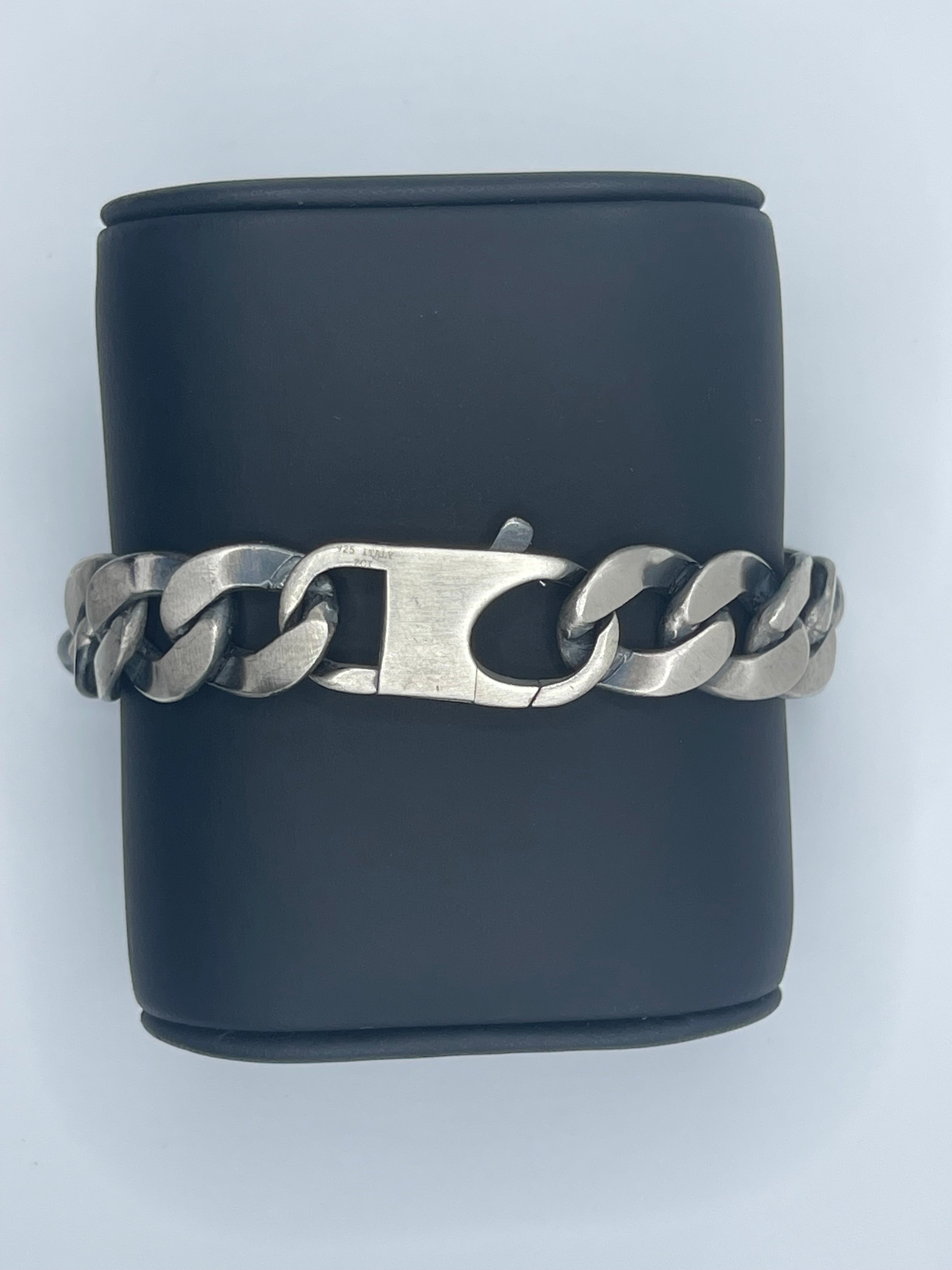 Handmade Italian .925 Sterling Silver Curb Chain Bracelet- 14mm