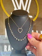 Yellow Gold & Graduated Round Diamond Necklace