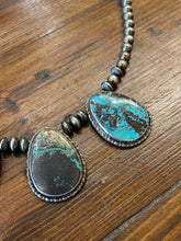 Load image into Gallery viewer, Handcrafted EMT Signed  5-Stone Turquoise and Navajo Pearl Necklace
